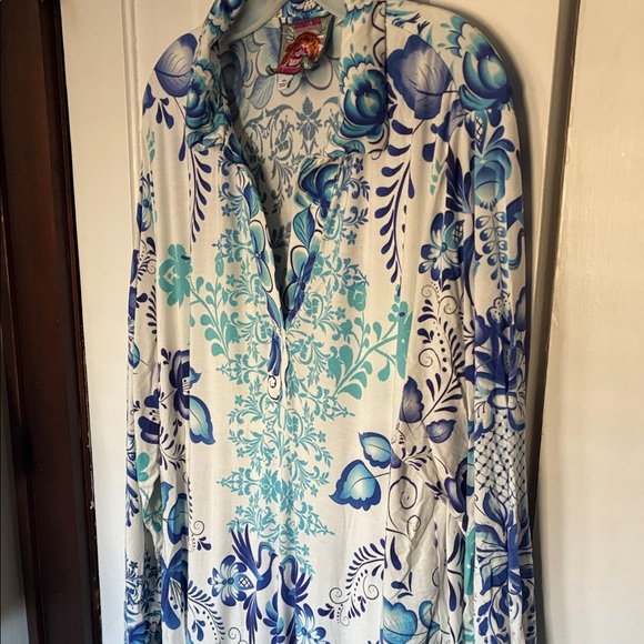 Johnny Was Blue and Pink Floral Dress - Picture 7 of 15